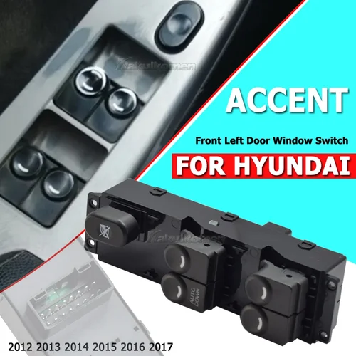 Imagen 2 del producto Botón de interruptor de Control de ventanilla principal eléctrica delantera izquierda para coche 93570-1R101 para Hyundai 2013-2017 Accent Solaris 935701R101