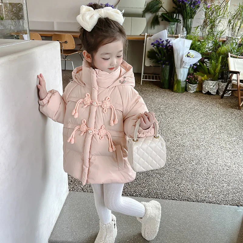 Baby Girl Top Girls Winter 2024 New Baby Girls Padded Coat Girls Winter Down Padded Jacket Children Padded Fashion Jacket