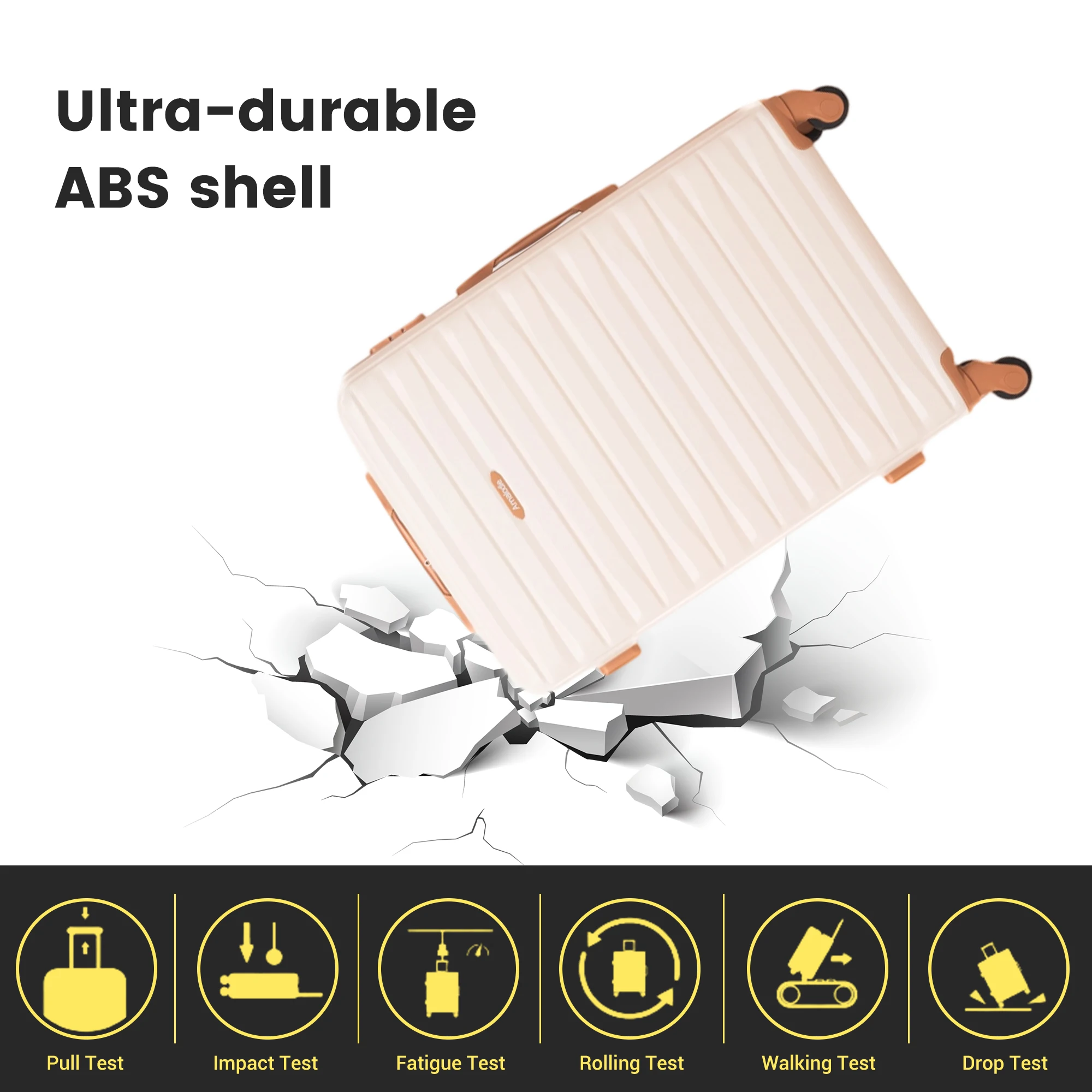 Bagagesets 3-delige koffers met dubbel spinnerwiel, kofferset ABS harde kofferbagage met TSA-slot, reistas