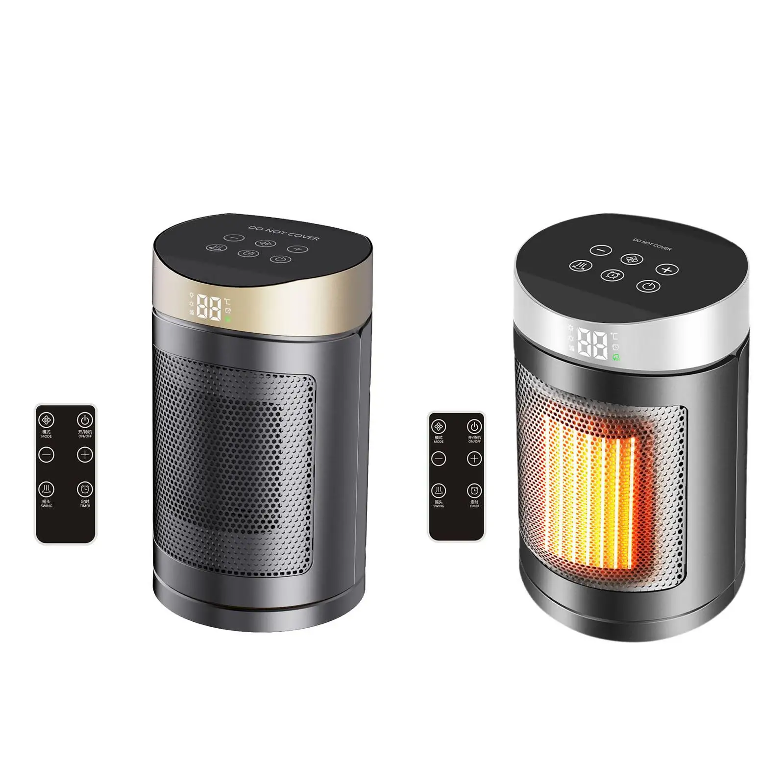Compact Portable Electric Heater 1500W PTC Heating Fan Heater with Safety Features for Home Office Dorm