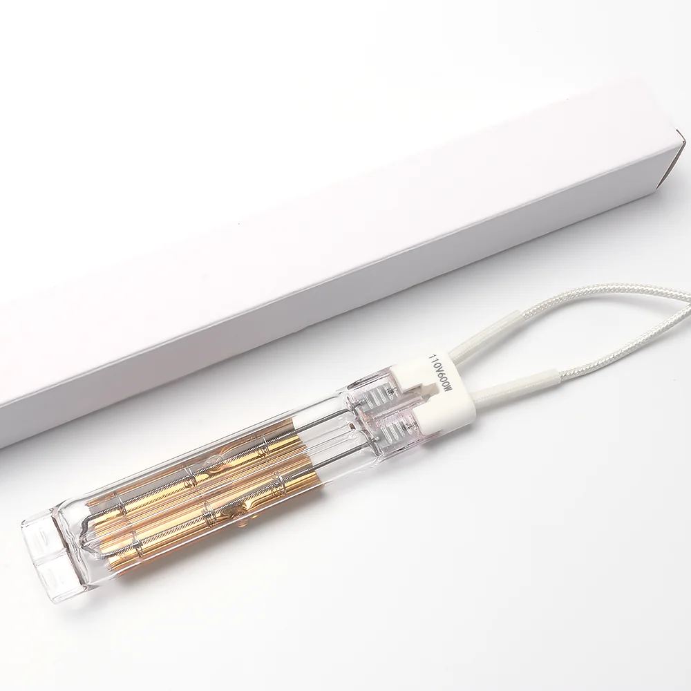 600W 110V 120MM Tube Diameter 23MM Double Tube Gold-Plated Infrared Heating Lamp For Drying Or Heating