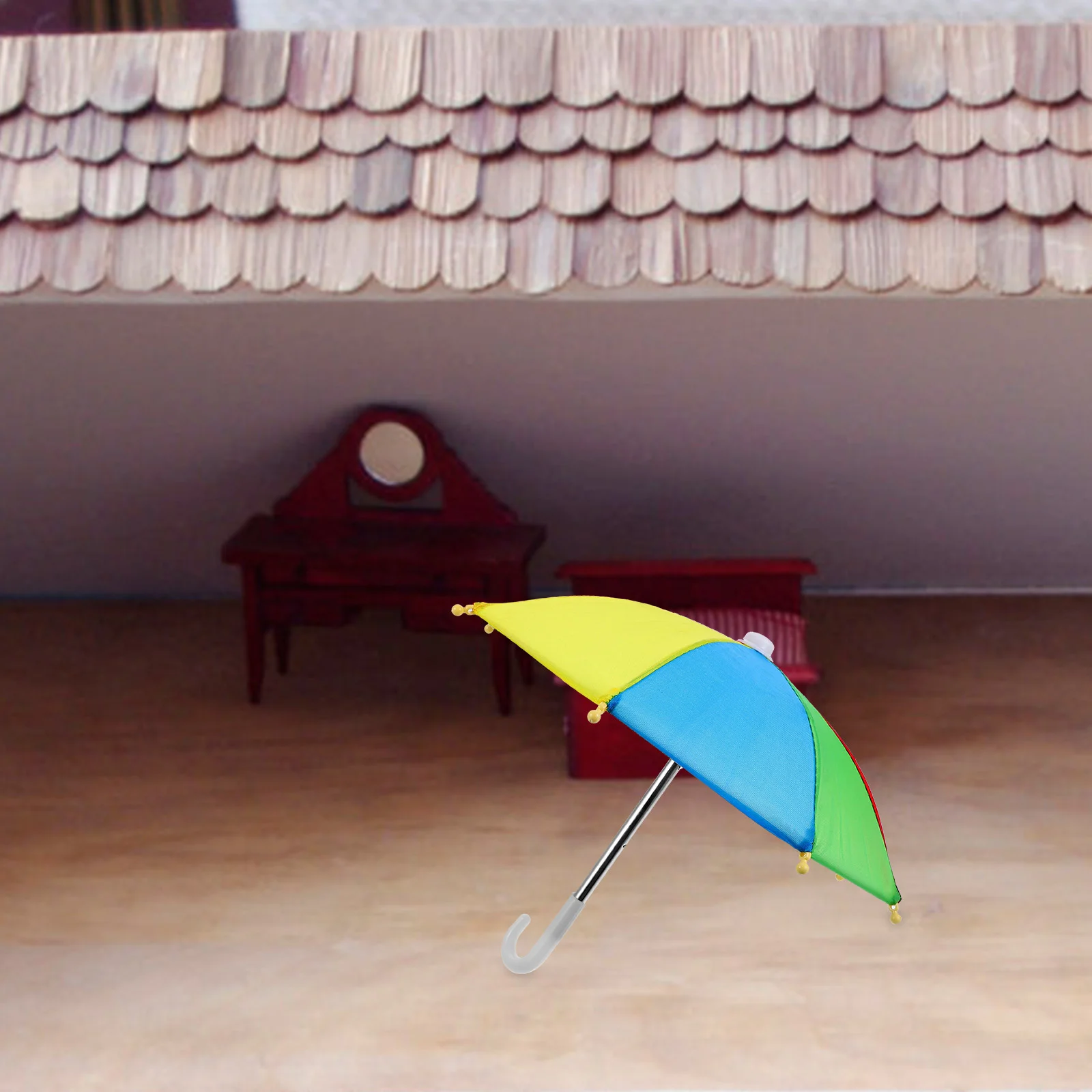 2 Pcs Model Beach Umbrella Kids Parasol Dollhouse Miniatures