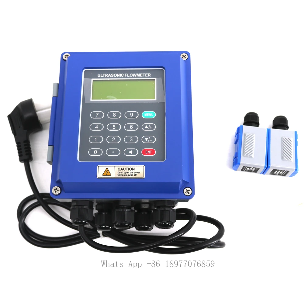 TUF-2000B+TS-2 Digital Ultrasonic Liquid Flowmeter Range DN15mm-100mm Wall Mounted Type IP67 Water Flow Meter