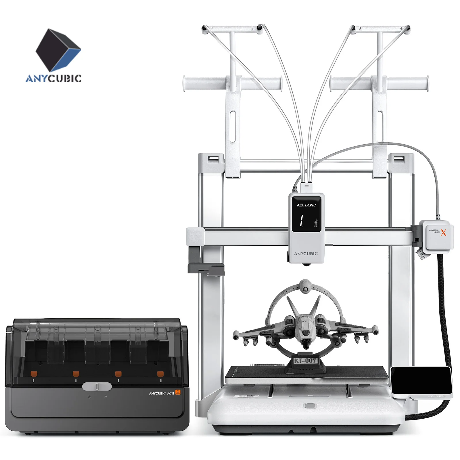 

ANYCUBIC Kobra X Combo 2x Time & Material Savings Up To 19 Colors Printing AI Detection 600mm/s Max Print Speed 3D Printer