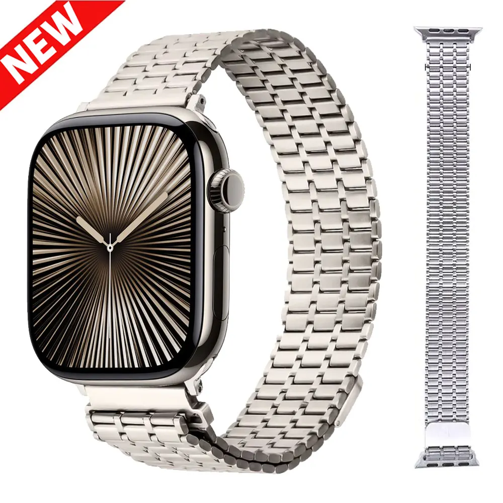 Für Apple Watch 10 46 mm Armband Magnetarmband Zubehör Band für Iwatch 9 8 7 Ultra 2 49 mm 42/44/45/38 mm Metallarmband