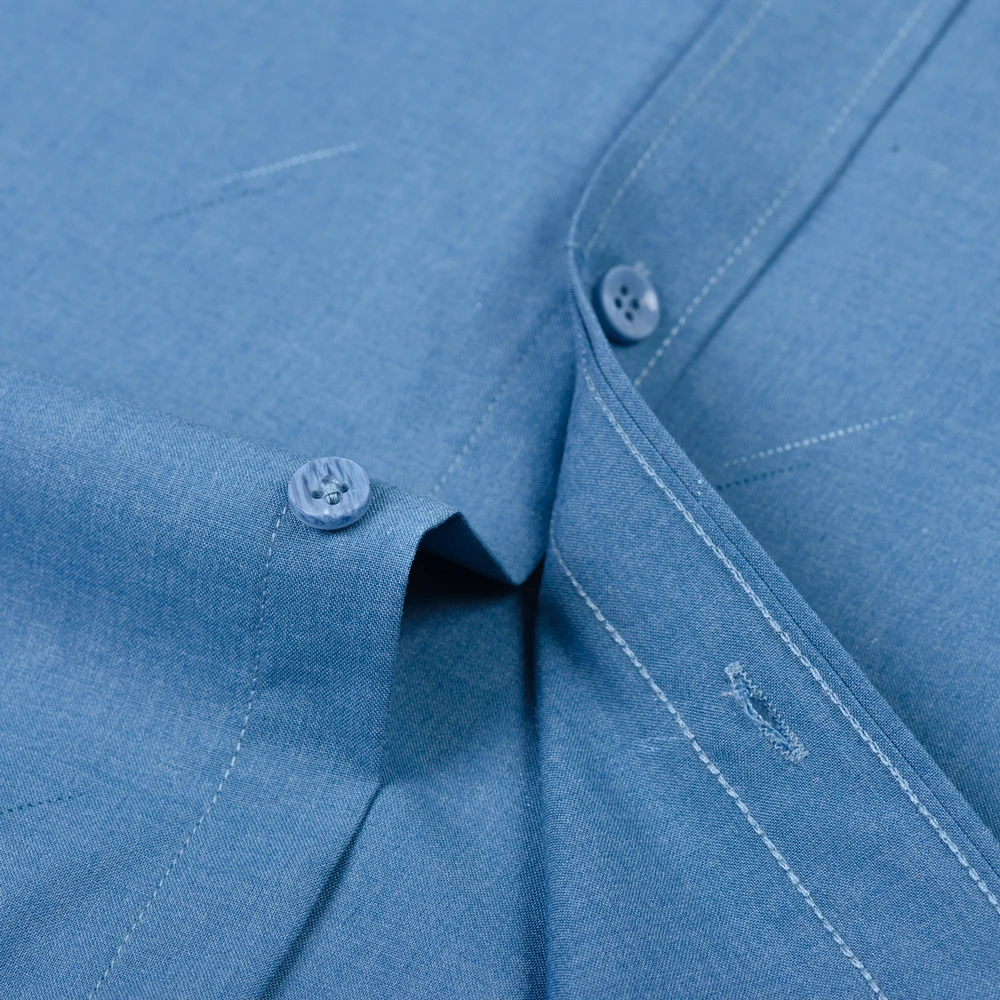 Camisa de vestir de manga larga con estampado de rayas para hombre con bolsillo izquierdo en el pecho, tela de fibra de bambú cómoda y suave y transpirable, ajuste Regular