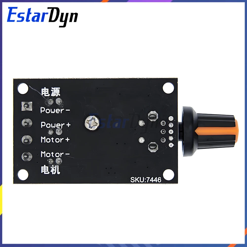 PWM DC Motor Speed Controller 6-28V 3A Adjustable with Knob, Wiring Terminals for Drill Fan Pump 80W Max (Wiring Required)