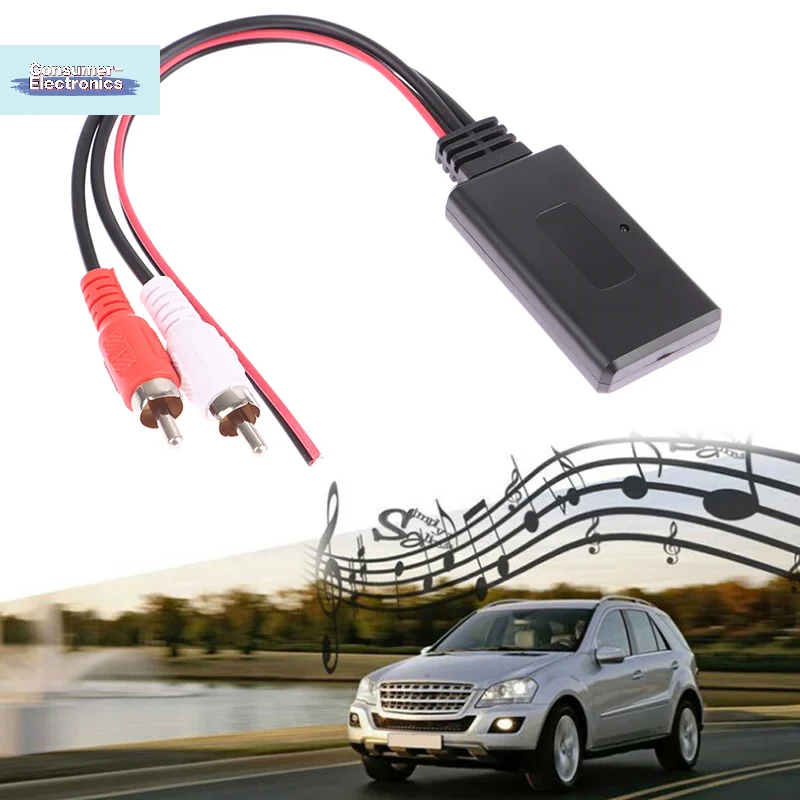 【Car Wireless Bluetooth Receiver Module AUX Adapter Music Audio Stereo Receiver For 2RCA Interface Vehicles 12V】