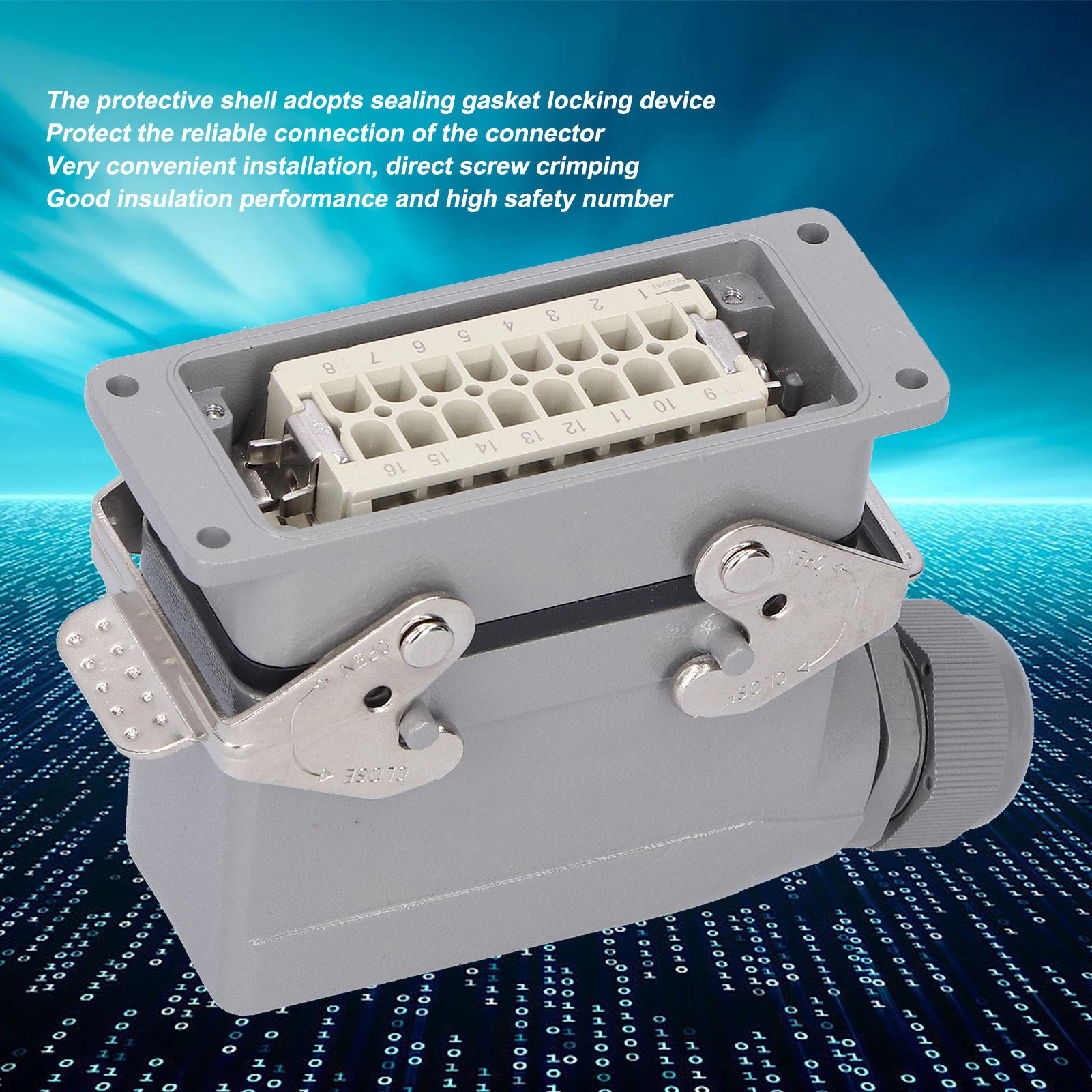 

Heavy Duty Terminal Blocks Aviation Plug Heavy Duty Connectors 16 Contacts Side-Out Industrial Waterproof Aviation Plug Socket