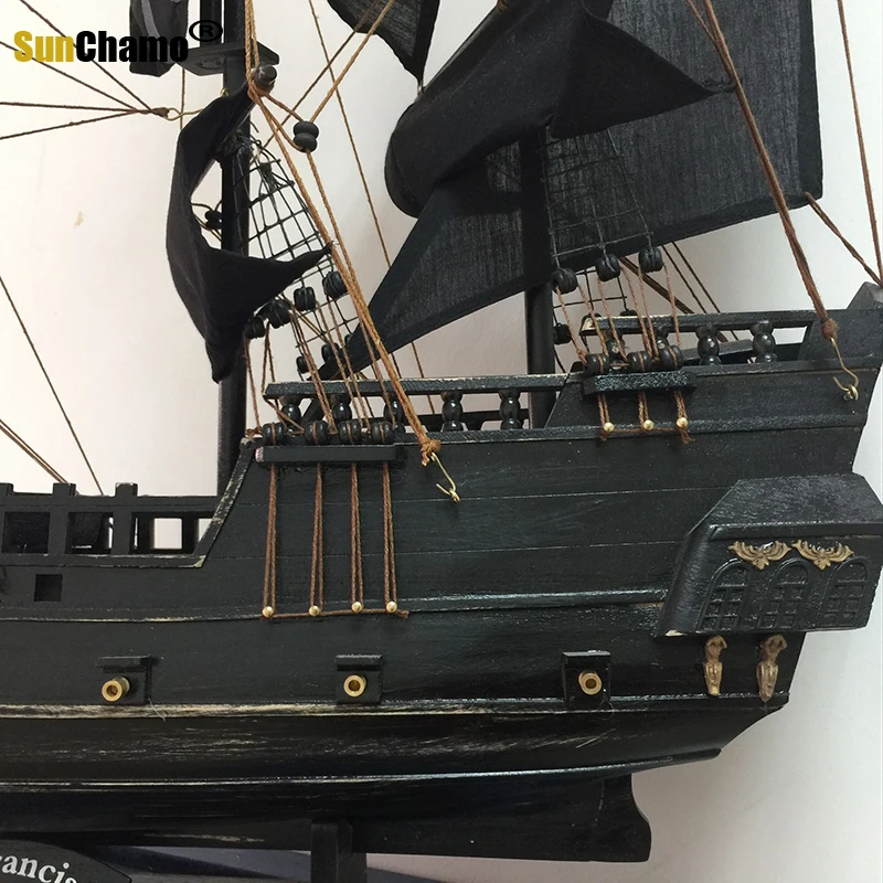 Black Pearl Home Wooden SailBoat Model Decor Nice Nautical Souvenir Gift Vintage Decoration Sailing Boat Kits Europe Decora