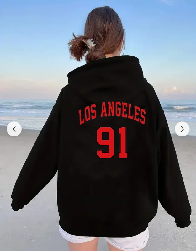 Mode Losangeles 91 Vrouwen Hoodies Hiphop Fleece Vrouw Casual Pullover Mannelijke Y 2K Trainingspak Unisex Hoody Kleding Streetwear