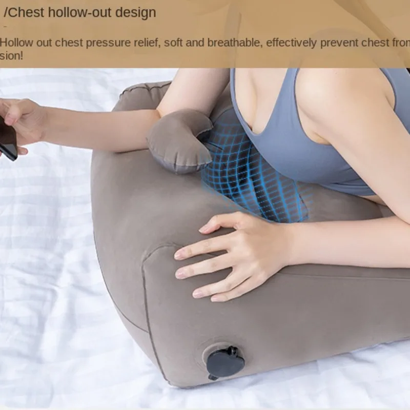 Inflatable Face Down Pillow Portable Leg Wedge Cushion Hollow Design Chest Support For Restful Sleep Travel Neck Back Protection