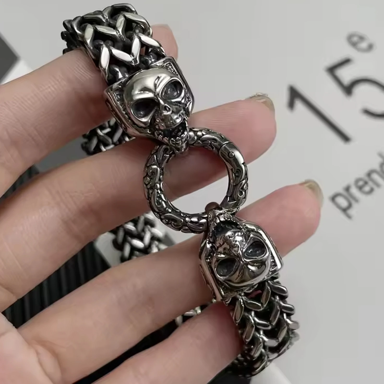 

12mm stainless steel men's bracelet, hip hop snake chain, fashionable men's wrist chain