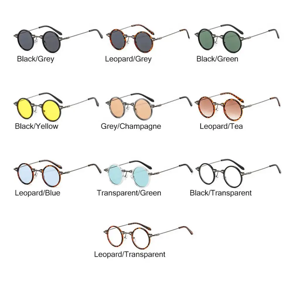 Lunettes de soleil rondes pour homme et femme, verres transparents, style punk, idéal pour la conduite