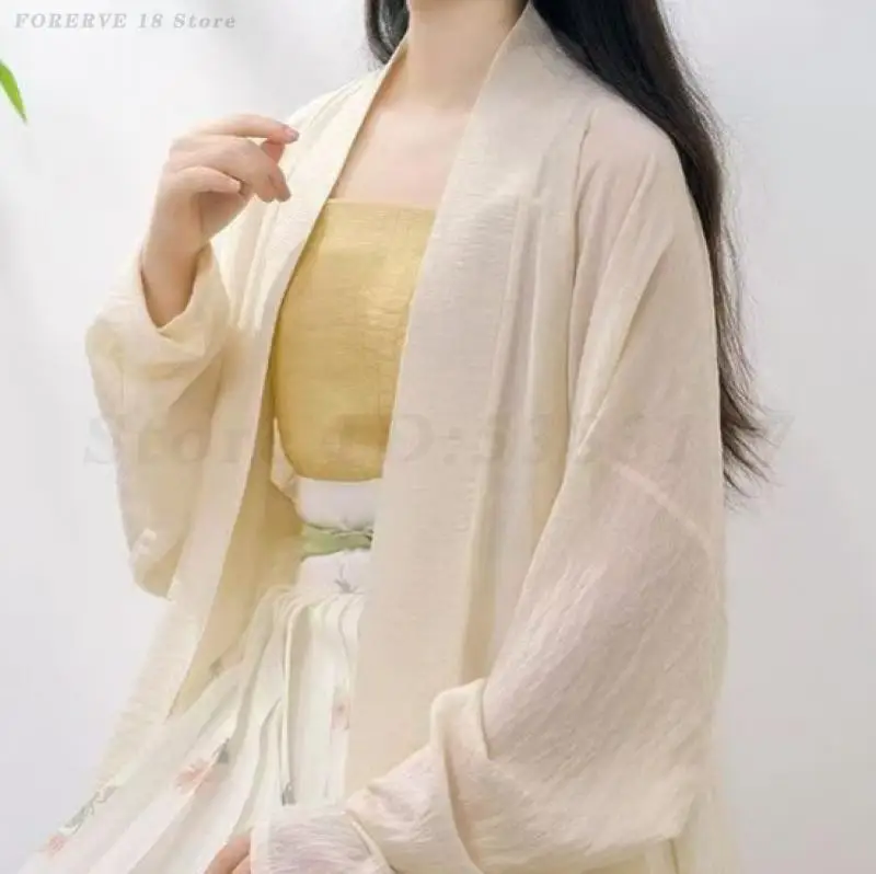 Original Song Dynasty Hanfu 3 Piece Set Long Sleeved Cardigan Camisole Horse Face Skirt Elegant Chinese Traditional Clothing - view 4