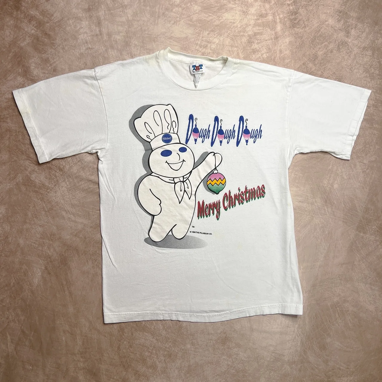 Vintage 90s Pillsbury Dough Boy Navidad camiseta hombres grande 1996