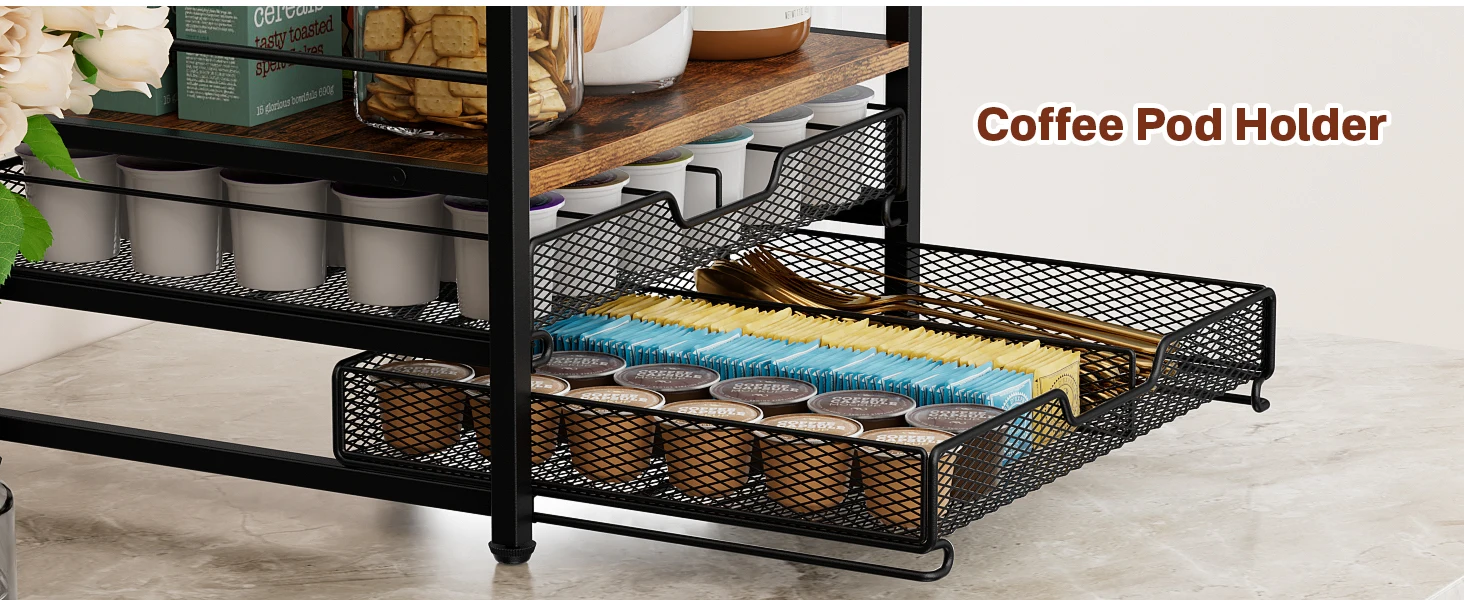 Coffee Bar Organizer Coffee Station K Cup Holder for Countertop