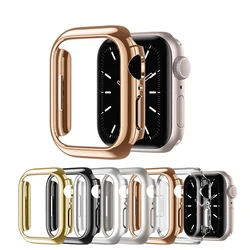 Plating watch Case for Apple Watch 40/41/42/44/45/46mm๏ผHard PC perforated scratch-resistant protective case๏ผfor Series11 10 9876