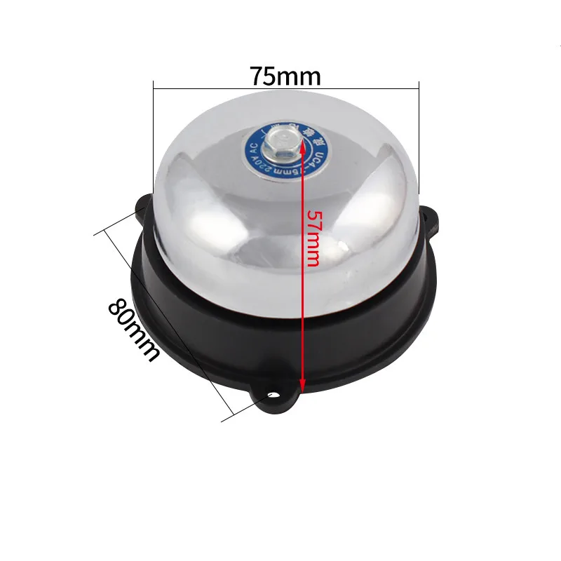 Campana eléctrica tradicional de 1 piezas, 2/3/4/6 pulgadas, AC220V, campana de alarma de alto DB, campana de puerta de alta calidad, campana de fábrica escolar