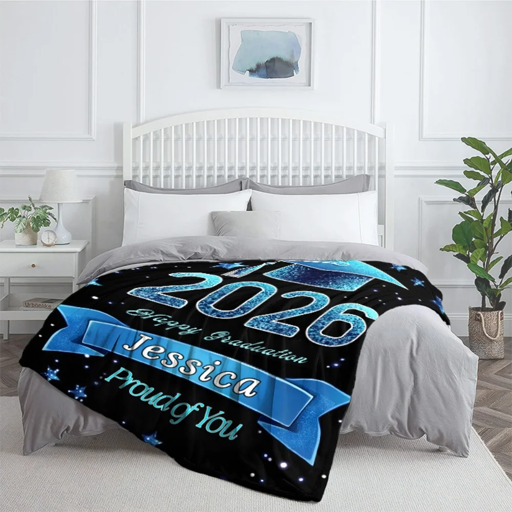 1Pc a 2026 Graduation Celebration Blanket, Personalized with a Name Or Text, Suitable for Camping, Office, Home, Holiday Gifts