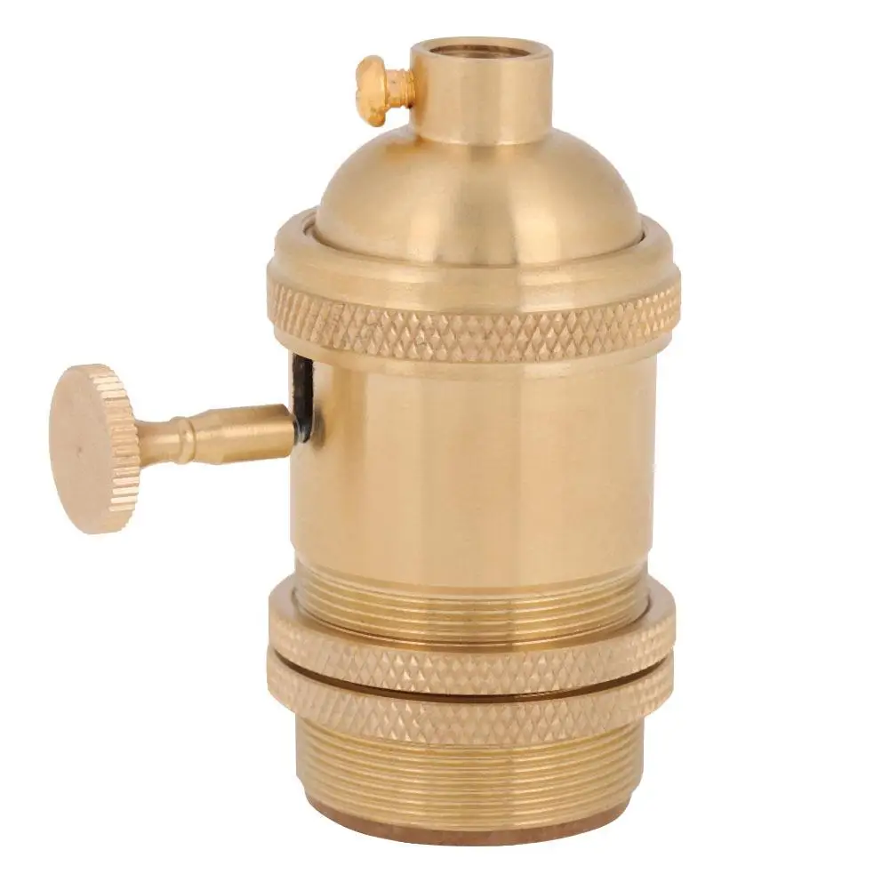 

Vintage Edison Lamp Holder E27 Copper Light Socket with Button Switch for Home Restaurant Bar 110240V Bulb Base
