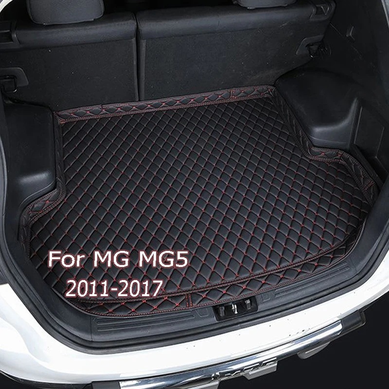 

High quality Custom wear-resistant Leather Trunk Mats For MG MG5 2011-2017 Hatchback Sedan Saloon Rear Trunk Mat Tray Carpet Mud