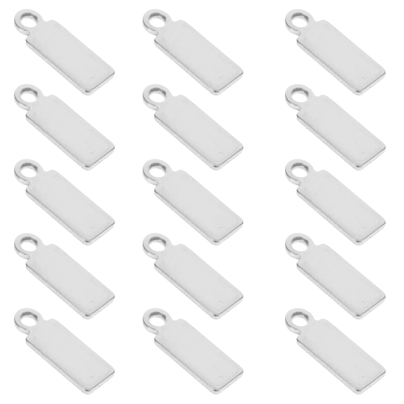 

100pcs Stainless Label Blanks Rectangle Stamping Bezel Pendant Trays for DIY Rectangle Stamping Tags Blanks Jewelry Accessories