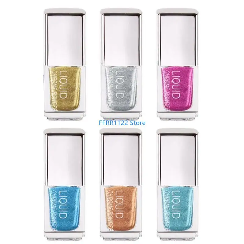 

Y1uf 6pcs порошок для ногтей набор модных маникюр Metallic Chrome Powder Decorations для энтузиастов красоты