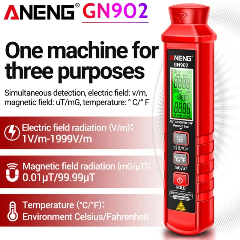 

X-Ray Testing Radioactivity Meter, Electromagnetic Radiation Tester, Electric Magnetic Field and Temperature EMF Detector