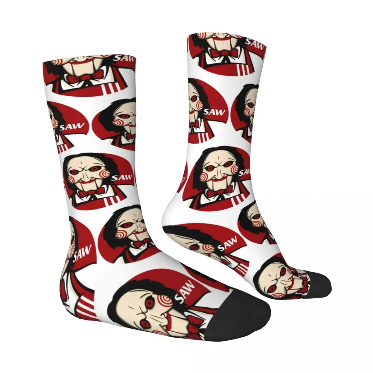 Jigsaw Billy The Puppet-SAW Socks Casual Stockings Autumn Non Slip Men Socks Comfortable Graphic Cycling Socks