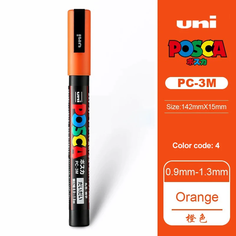 1 stücke Japan UNI POSCA Acryl Marker Stift PC-3M 0,9mm-1,3mm Stift auf wasserbasis POP Werbung Poster Graffiti 24 Farbe Kunst Malerei