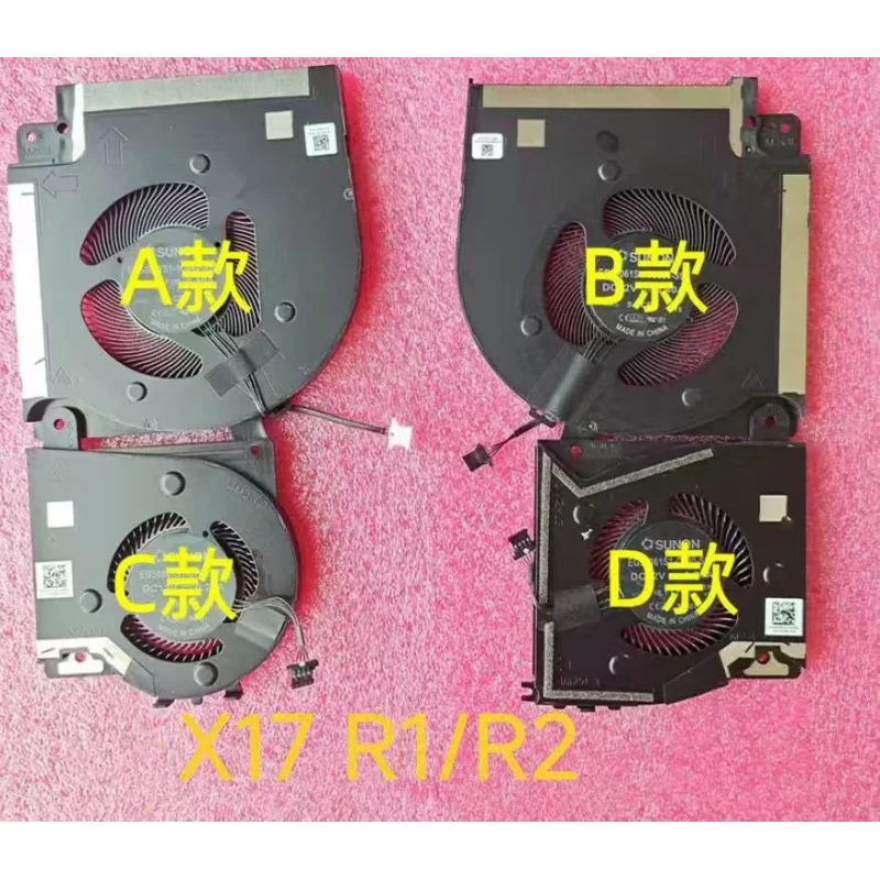 For DELL Alienware X17 R1 R2 CPU Cooling Fans 09DNWT 0X63JW OJ01RO OW7KC4 EG50061S1-1C040-S9A -1C050-S9A -C100-S9A -C090-S9A