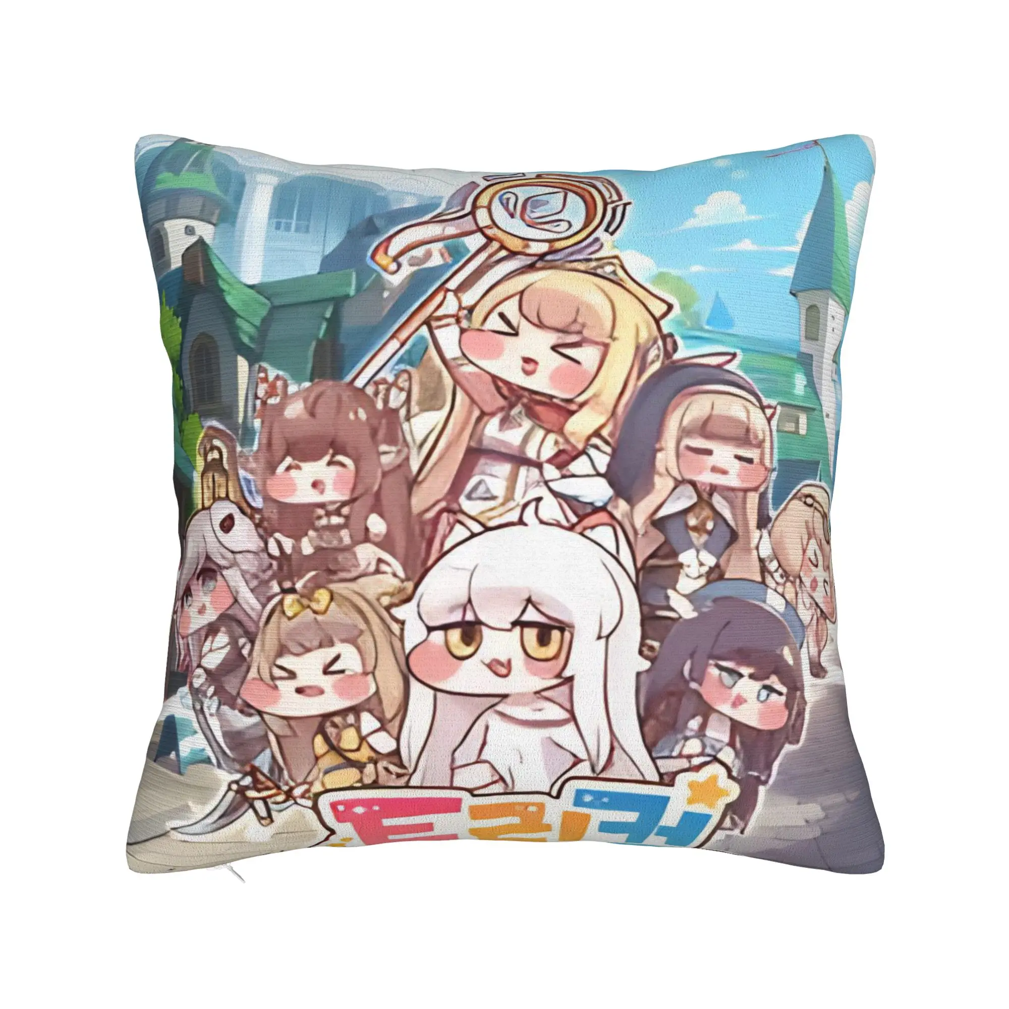 Trickcal C-Chibi Go Games Pillow Covers Merchandise Printing Cushion Cover Decor  Throw Pillow Case Cover Home Multiple Sizes