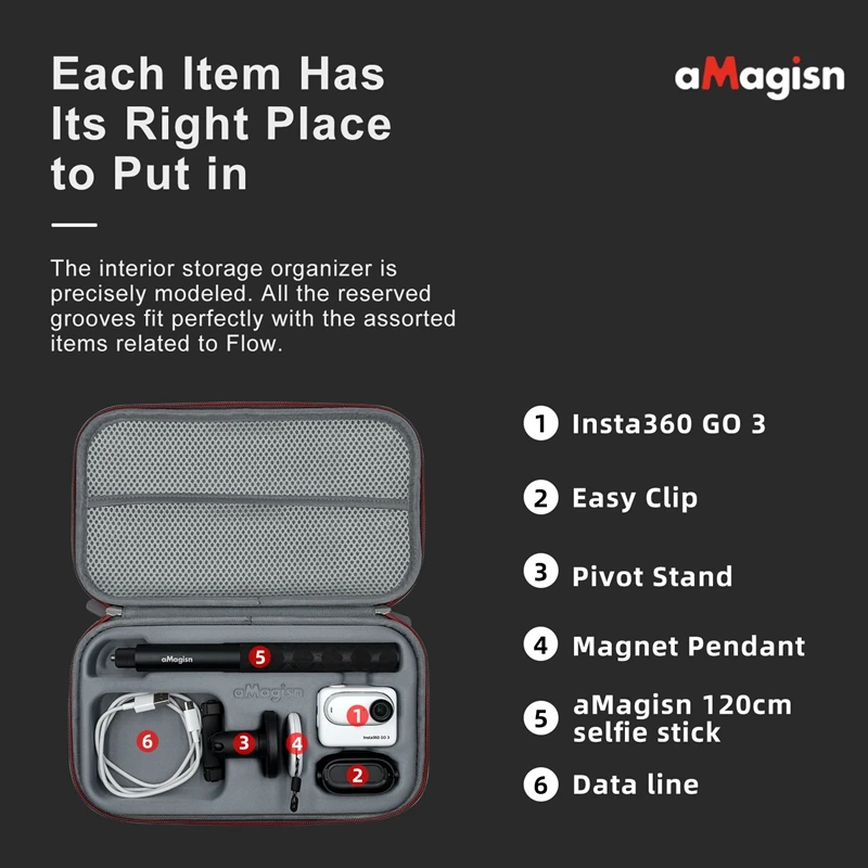 สำหรับ GO3 Insta360กันกระแทกกล่องพกพารอยขีดข่วนกันน้ำกระเป๋าสะพายไหล่ผู้ชายป้องกันเปลือกแข็งอุปกรณ์เสริมกล้องกล่องเก็บของ