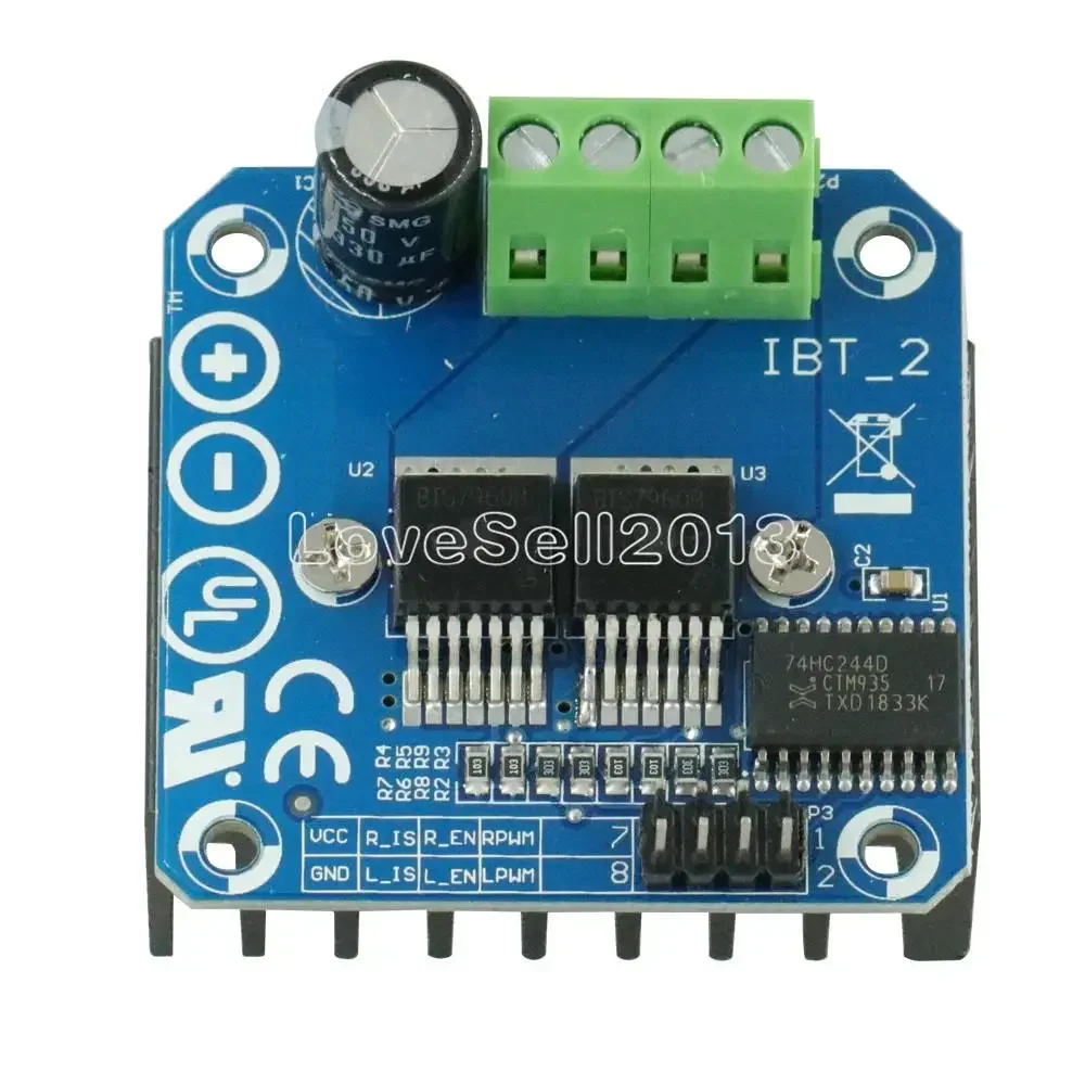 Double BTS7960B DC 43A Stepper Motor Driver H-Bridge PWM Driving Board Module For Arduino Smart Car 5.5V-27V Power