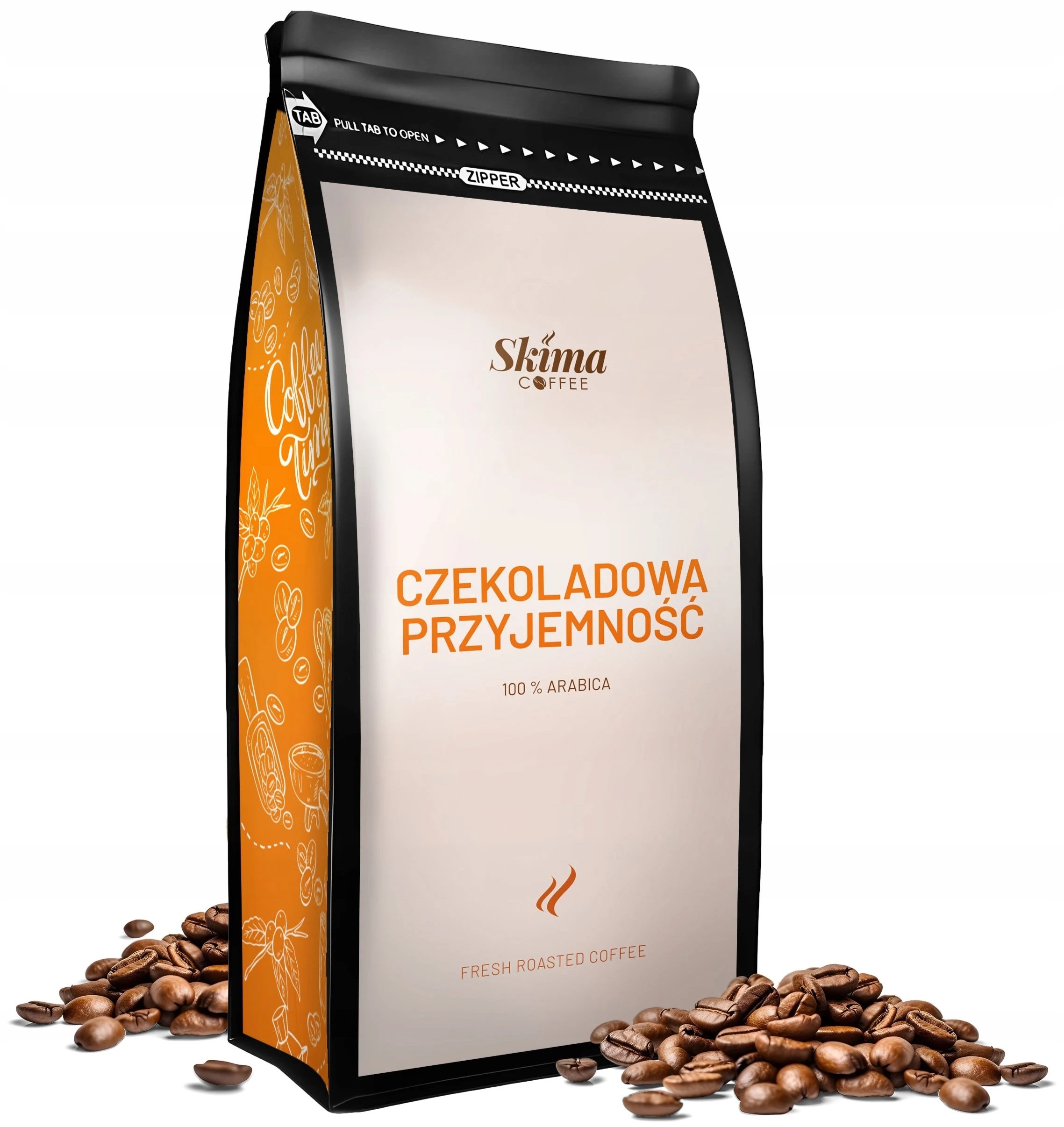 Kawa ziarnista 1kg CZEKOLADOWA PRZYJEMNOŚĆ 100% ARABICA do ekspresu +GRATIS