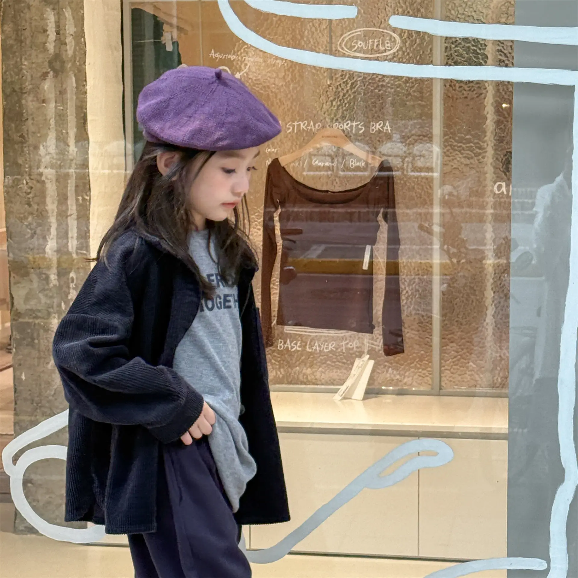 

2025 Autumn New Children Long Sleeve Corduroy Coat Fashion Letter Girls Lapel Cardigan Baby Boys Shirts Jacket Kids Clothes