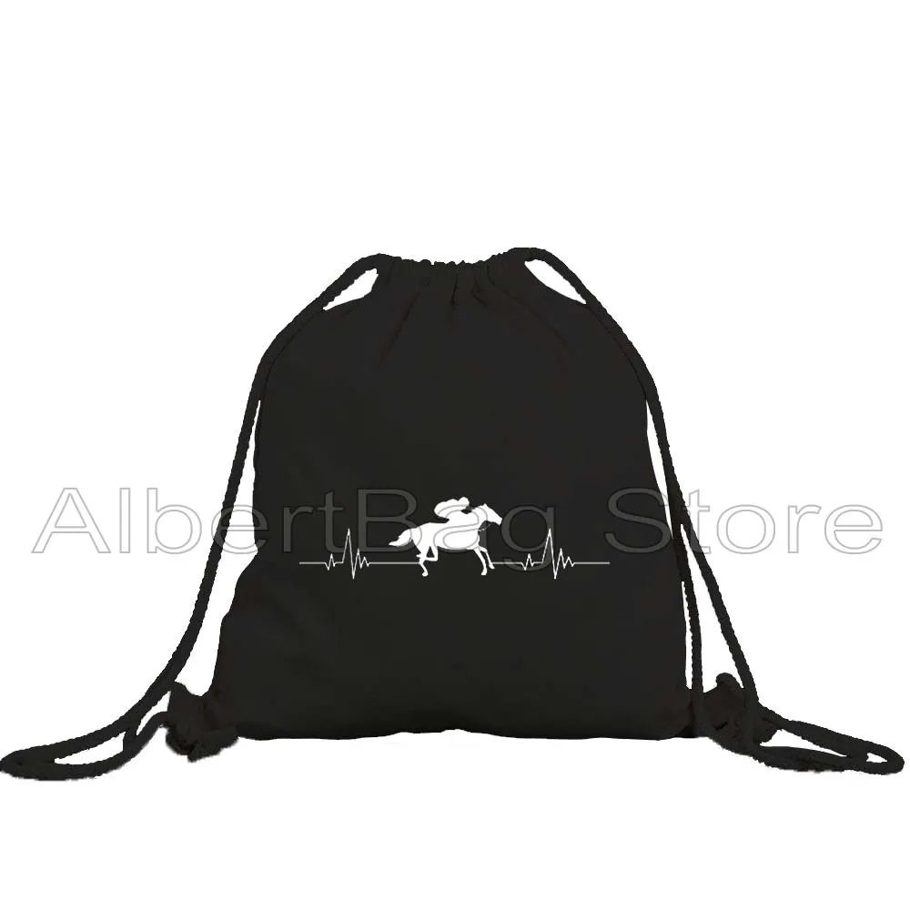 A Girl Who Loved Horses Funny Horse Racing Equestrian Riding Cute Gifts Horse Girl Drawstring Bags Soccer Backpack Gym Sackpack view 6