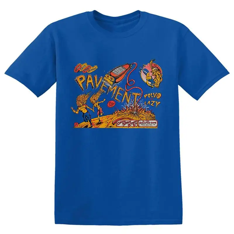 Pavement band Concert Poster Royal Blue Short Cotton Unisex Tee Shirt