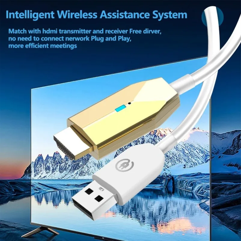 HDMI-Compatible Audio Video Wireless Transmitter and Receiver 1080P Extender 98FT/30M Plug&Play for Laptops TV Box to TV/Monitor