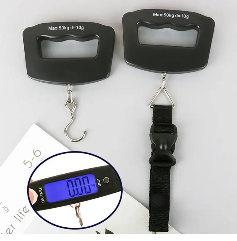 Mini Digital Scale Portable Electronic LCD Scale Luggage Weight Balance Suitcase Travel Bag Hanging Hook Electronic Scales 50kg