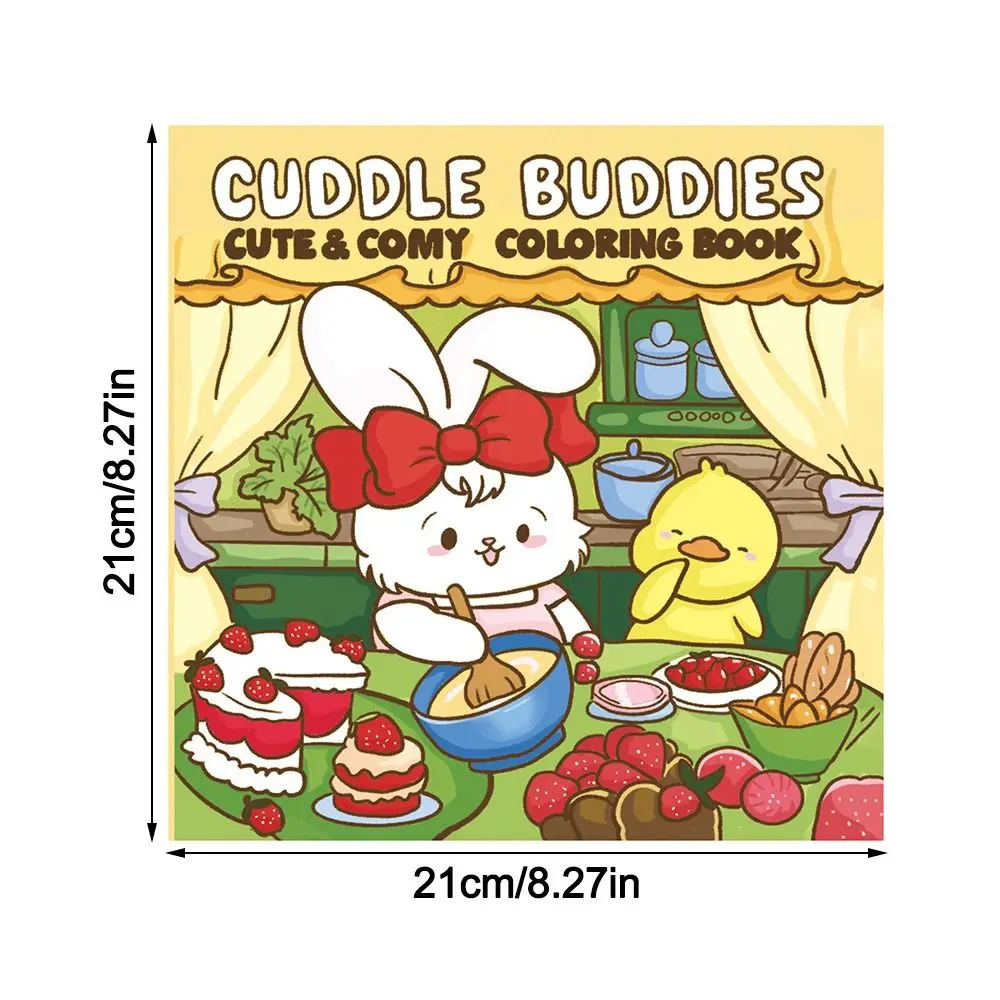 귀여운 만화 색칠 공부 책 스트레스 해소 교육용 페이퍼백 그림 그리기 선물 성인 및 십대용 낙서 책