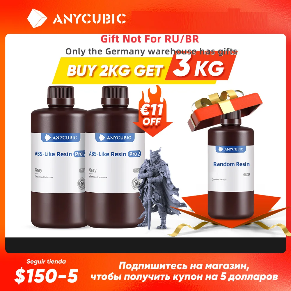 ANYCUBIC ABS Pro 2 Смола 405 нм фоточувствительная полирезина Высокая точность с минимальной усадкой для ЖК 3D-принтера
