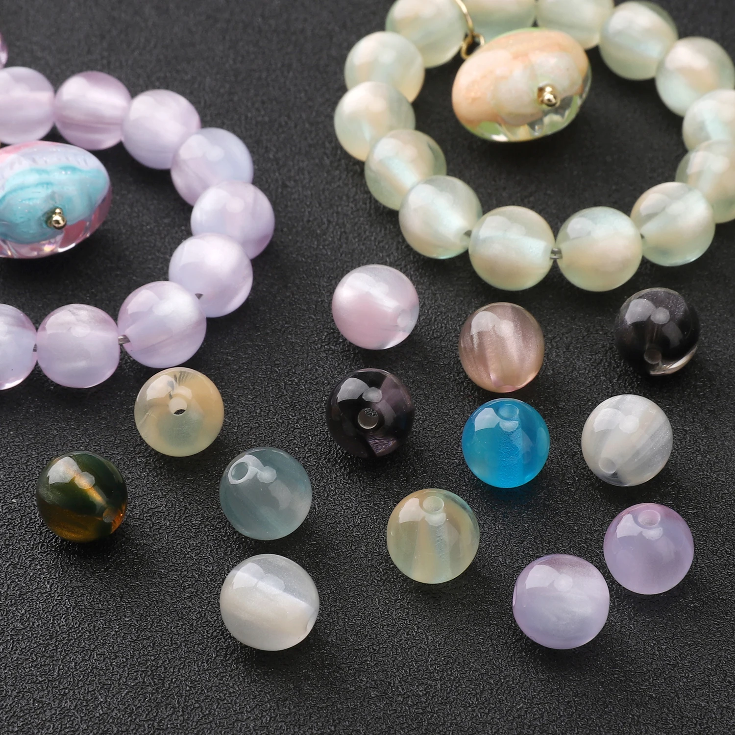 10 مللي متر 10 قطعة الراتنج القط العين الخرز فضفاض الجولة فضفاض خزر عازل نمط لصنع المجوهرات سوار ذاتي الصنع إكسسوارات عقد