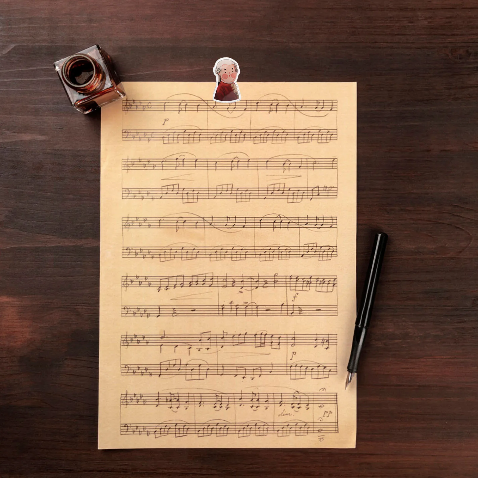 

3Pcs Adorable Sheet Music Clips for Piano Violin Practice Creative Cartoon Designs Beethoven Securely Holds Music