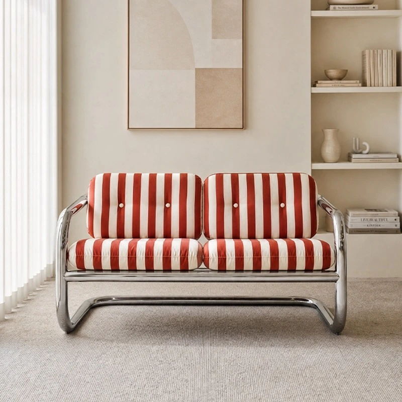 Minimalist soy milk sofa small apartment living room leisure sofa chair single