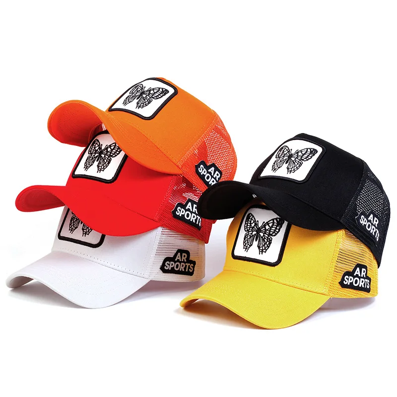 Butterfly Embroidered Baseball Cap Hip Hop Hat Adjustable Fashion Men Women Summer Breathable Mesh Caps Casual Sun Hat Dad Hats