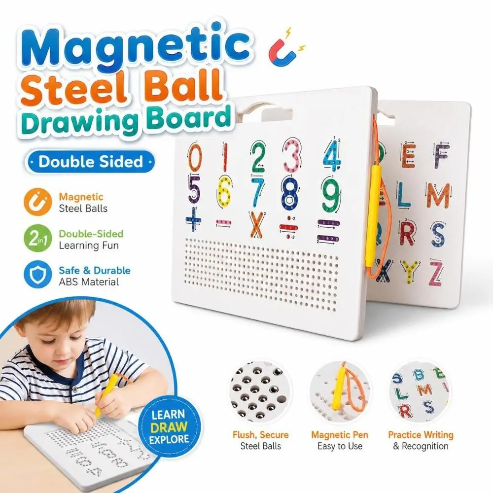 Double-Sided Magnetic Steel Ball Drawing Board Magnetic Plastic Magnetic Learning Board Alphabet Learning Board