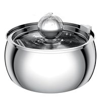 304 Stainless Steel Pet Water Fountain 4L/135 oz with Faucet Silent Filter Automatic Dog Water Fountain Live Water Circulation