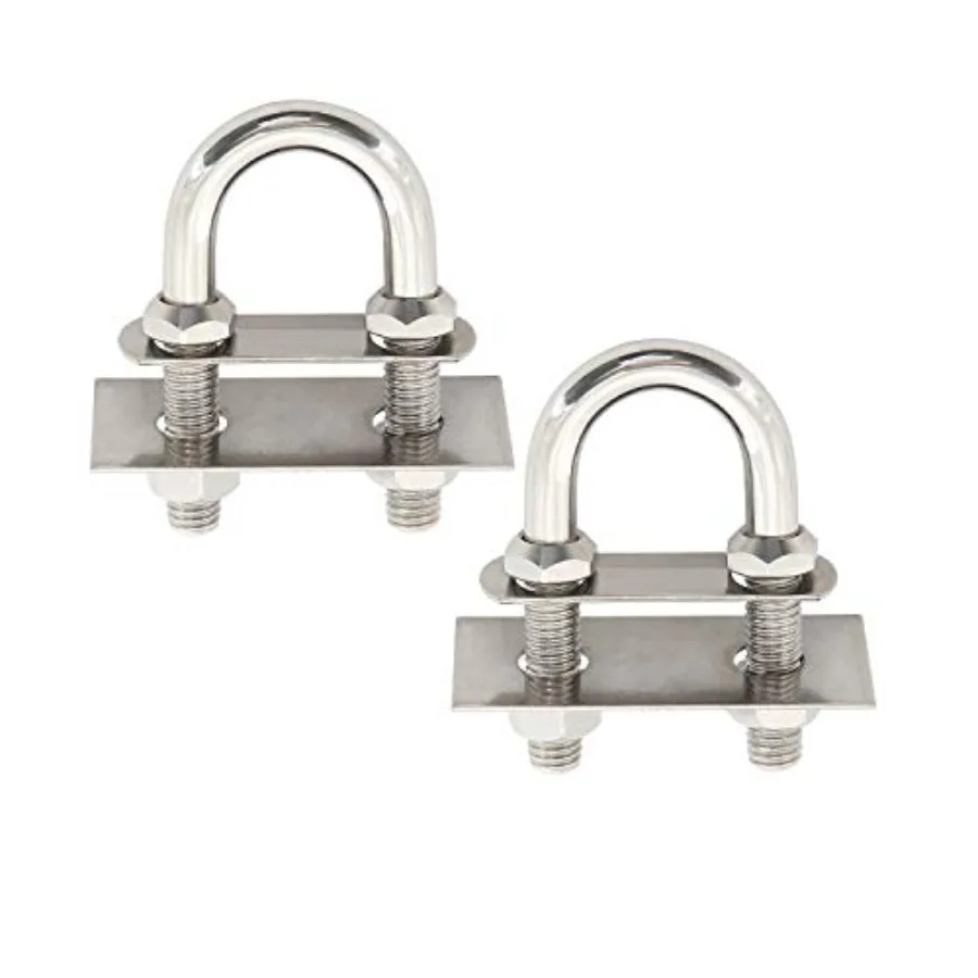 

2Pack of Stainless Steel Bow Stern Eye Tie Down U Bolt with Nuts and WasheStock Dia.1 2" Length:41 4"